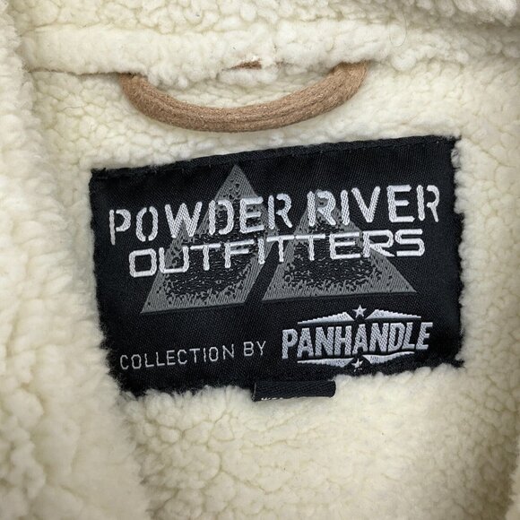 Panhandle Powder River Vest Women Large 44" Brown Ivory Sherpa‎ Open Casual - Picture 5 of 11